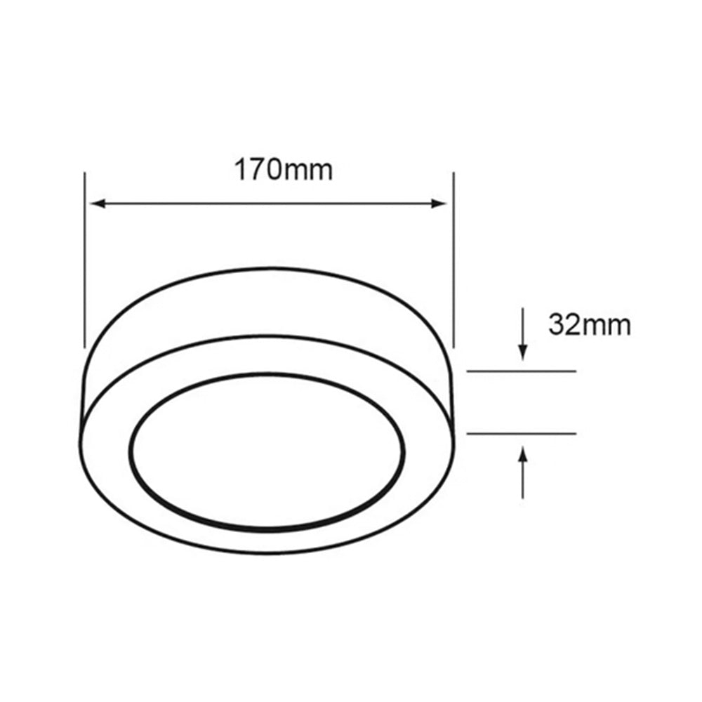 Lámpara Plafón LED Techo 12 W, Luz de Día, Interiores, No atenuable, LED integrado