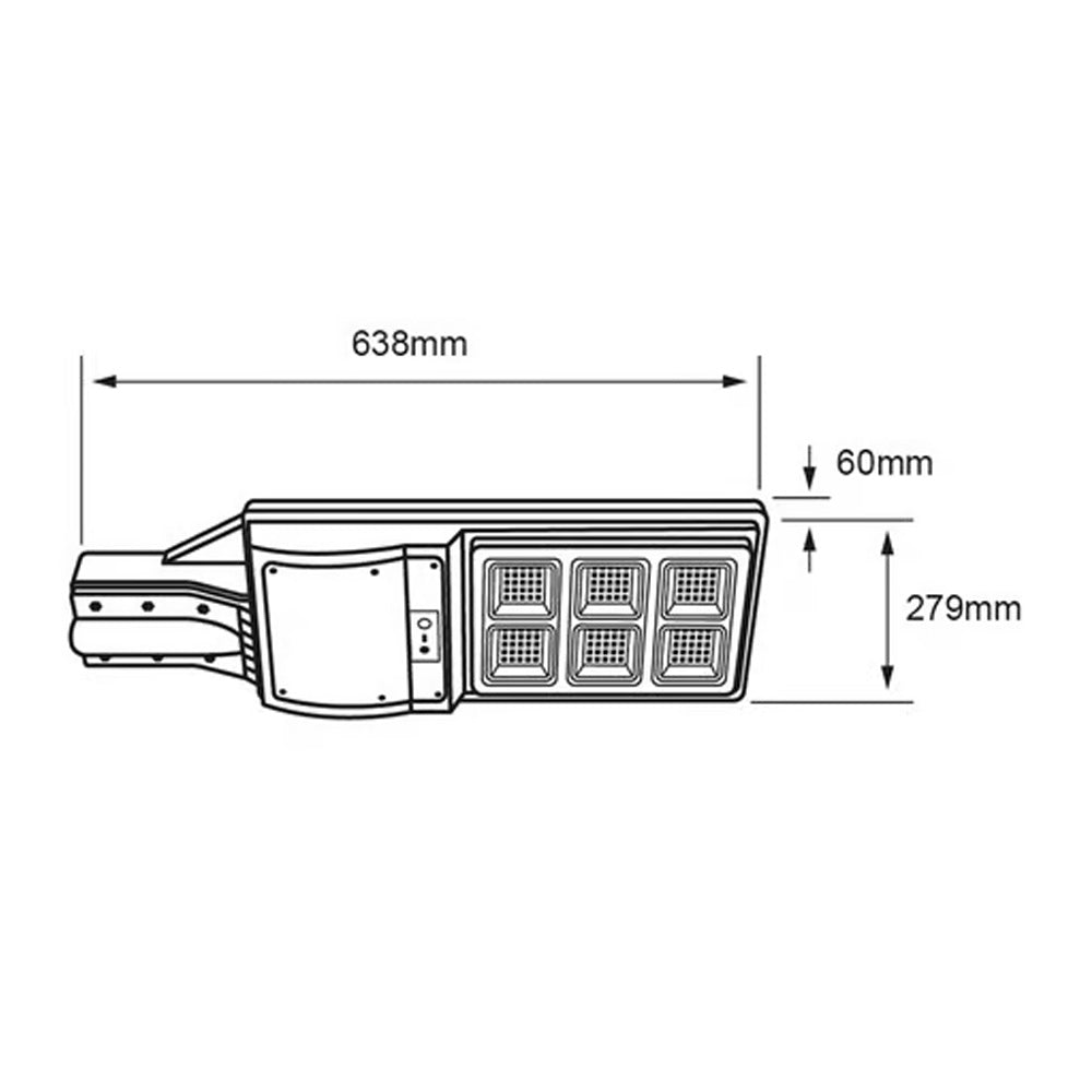 Lámpara Solar LED 60 W, Luz de Día, Sensor de Movimiento, Control remoto incluido, Batería Integrada, IP65, IK06, LED integrado