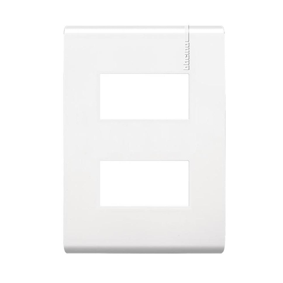 Placa de 2 Módulos con Chasis de Resina, Color Blanco
