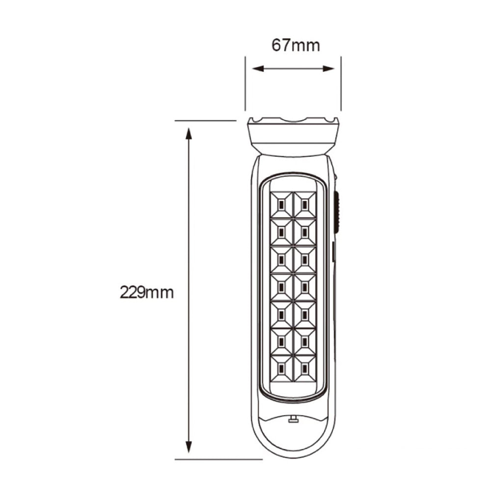 Linterna LED Recargable Portátil 3 W, Luz de Día, LED integrado