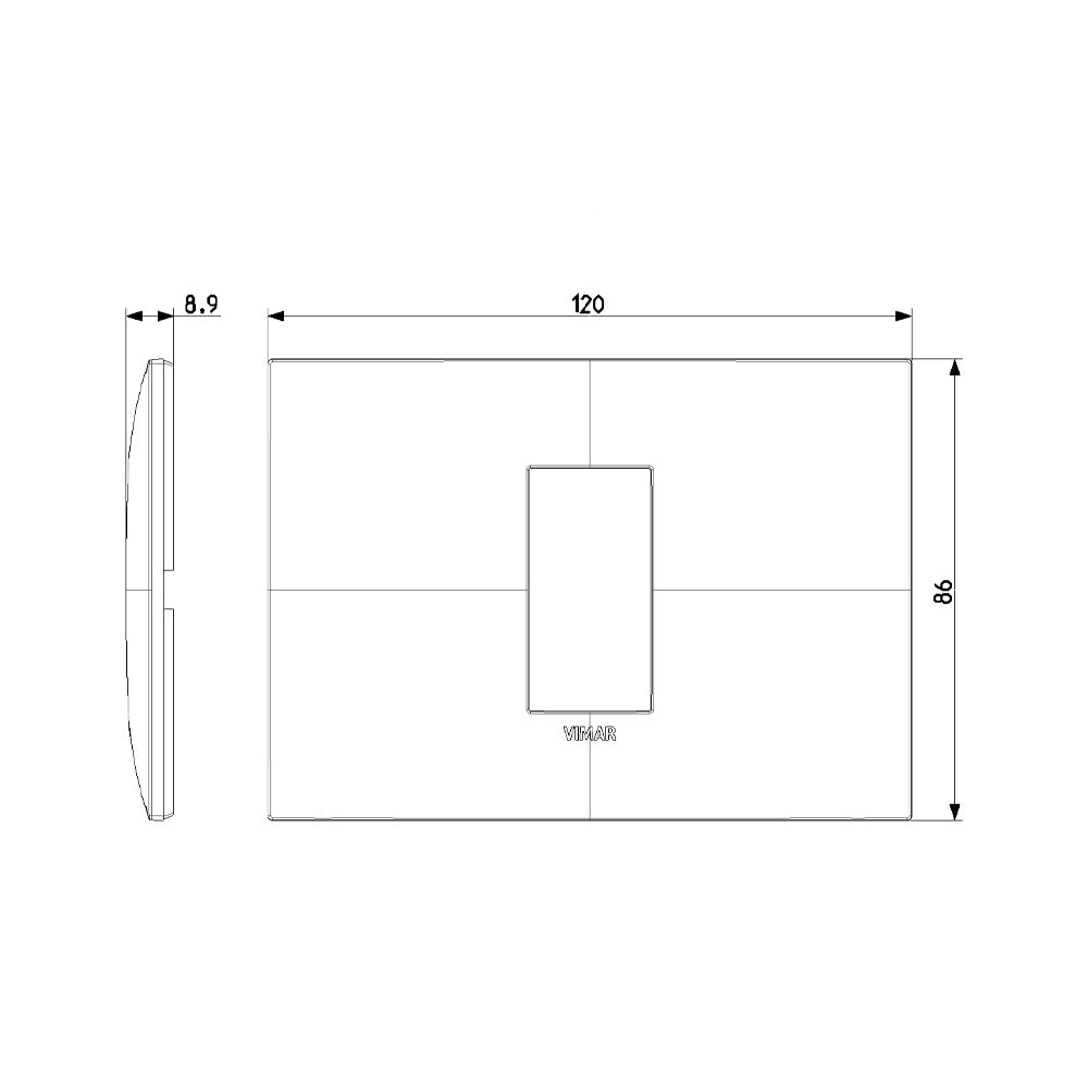 Placa 1Mcentr. tecno blanco