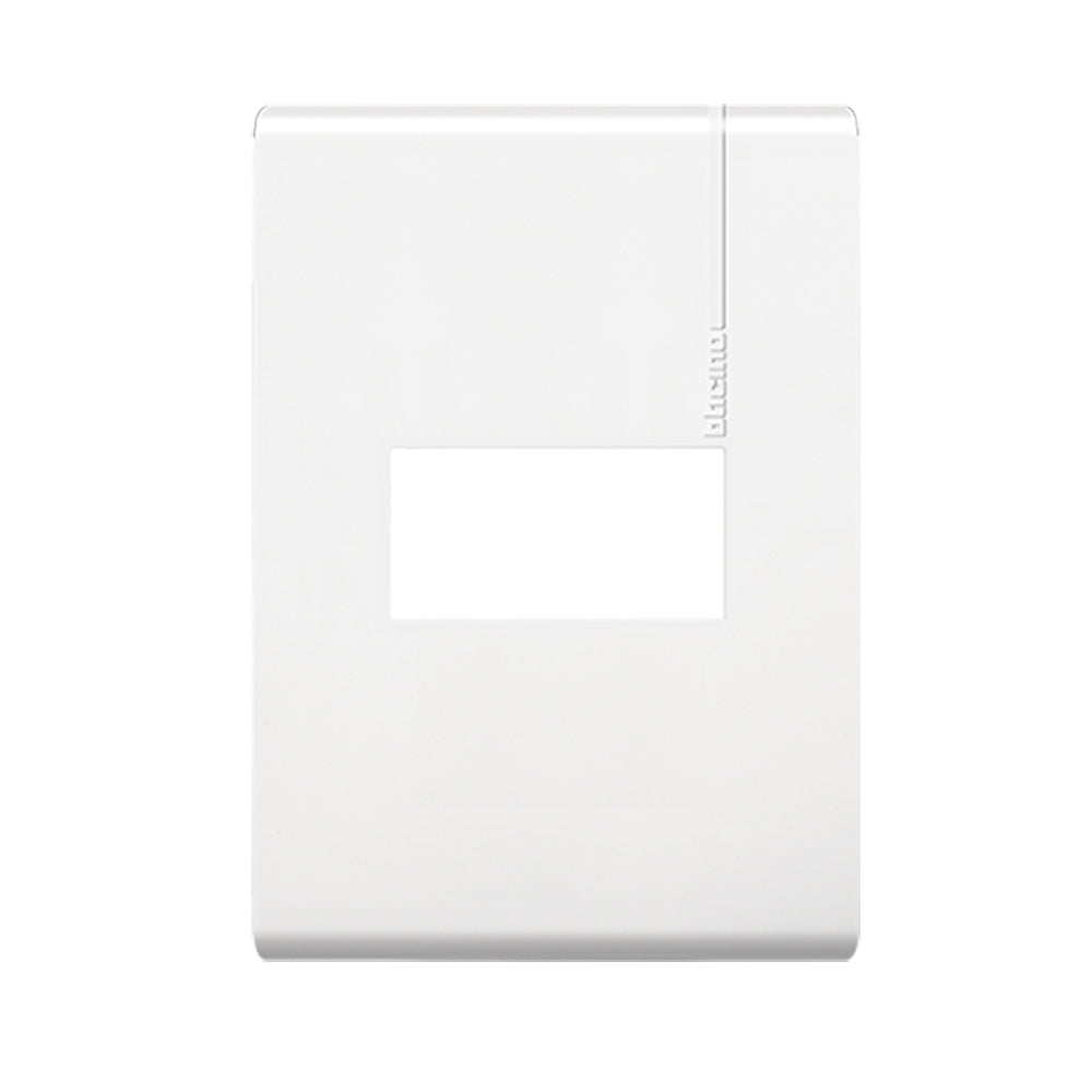Placa de 1 Módulo con Chasis de Resina, Color Blanco